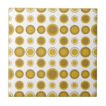 Mid-Century Modern Mustard Gold Geometric Pattern Tile<br><div class="desc">Mid-century modern inspired design featuring vintage pattern of retro golden mustard circles on a white background. Simple, clean modern design. Create your own custom pattern by uploading a new image, or use the "contact this designer" button for help. To create your own patterned design: 1. Select personalize this template. 2....</div>