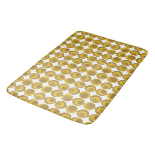 Mid-Century Modern Mustard Gold Retro Geo Pattern Bath Mat