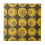 Mid-Century Modern Mustard Gold Retro Geo Pattern  Tile<br><div class="desc">Mid-century modern inspired design featuring a seamless pattern of retro golden mustard circles on a brown background. Simple, clean modern design. Create your own custom pattern by uploading a new image, or use the "message" button to contact the designer for help. To create your own patterned design: 1. Select personalize...</div>