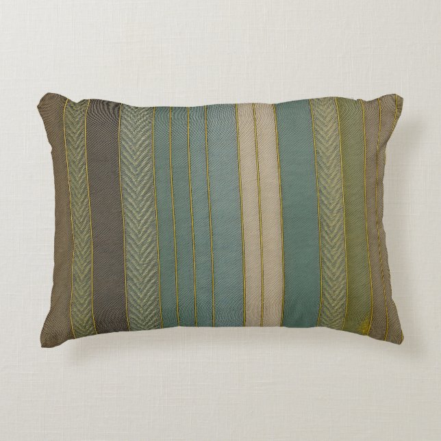 Mid Century Modern Muted Stripes Print Accent Pillow (Front)