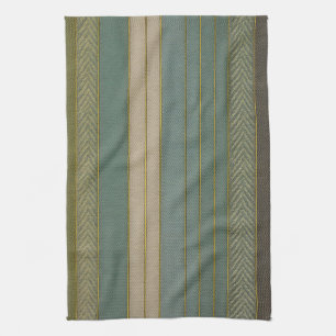 Mid Century Modern Muted Stripes Print Kitchen Towel