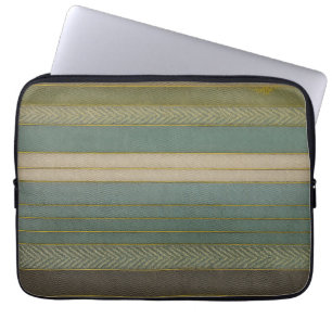 Mid Century Modern Muted Stripes Print Laptop Sleeve