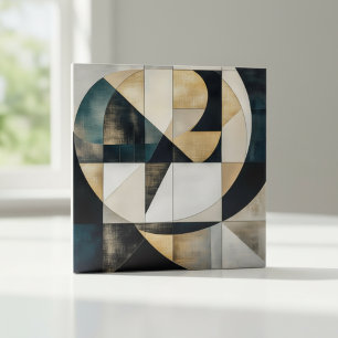 Mid-Century Modern Neutral Gold Circle Geometric Tile