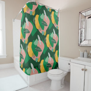 Mid Century Modern No 1 Green Shower Curtain