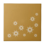 Mid-Century Modern Ochre Gold Starburst Design Tile<br><div class="desc">Mid-century modern inspired design featuring vintage retro starbursts in an organic design on an ochre gold background. Simple,  clean modern design.</div>