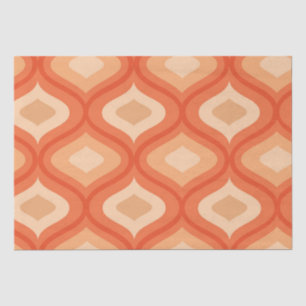 Mid Century Modern Ogee Orange and beige Tissue Paper