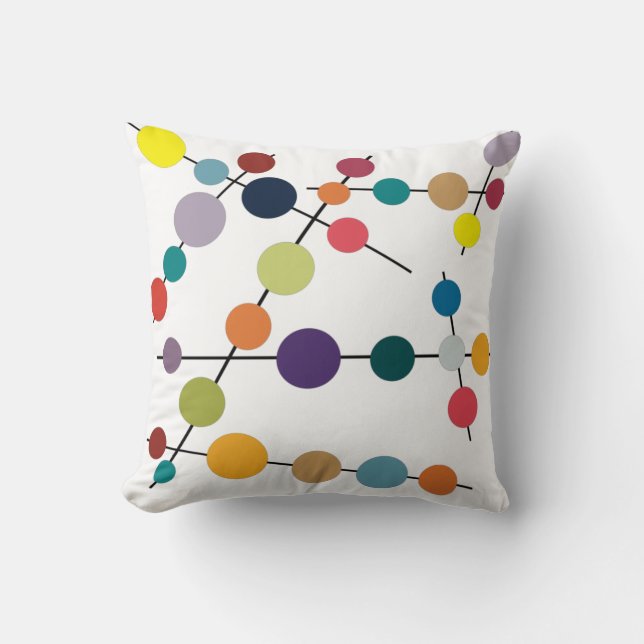 Mid-Century Modern Olives  Throw Pillow (Front)
