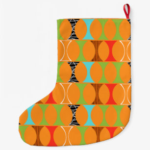 Mid Century Modern Orange Christmas Stocking