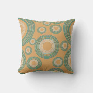 Mid Century Modern Orange Circle Throw Pillow