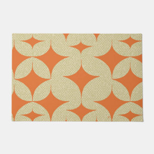 Mid Century Modern Orange Diamond Doormat