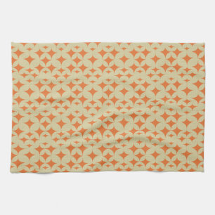 Mid Century Modern Orange Diamond Kitchen Towel