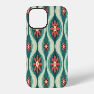 Mid-Century Modern: Orange Flowers Abstract iPhone 12 Case