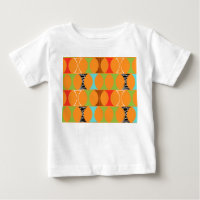 Mid Century Modern Orange Pattern Baby T-Shirt