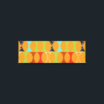 Mid Century Modern Orange Pattern Wrapped Canvas<br><div class="desc">Knock, knock. Who's there? Mid Century Modern Orange Pattern Wrapped Canvas! Hey, with a design this retro, you don't need a punch line. This perfectly mod pattern features a vibrant orange background and rows of an adorably kitschy shape in green, red, turquoise, black & white, and wood grain. The shape...</div>