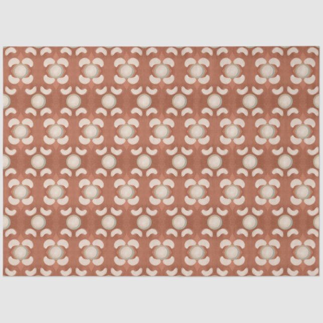 Mid Century Modern Organic Circle Kidney Bean Rust Tissue Paper (Front)