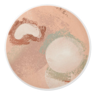 Mid Century Modern Organic Pattern Terracotta Mint Ceramic Knob