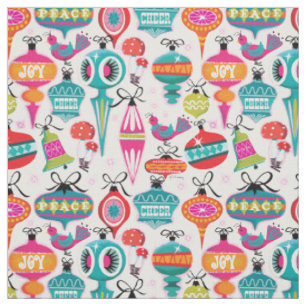 Mid-Century Modern Ornaments Christmas Fabric