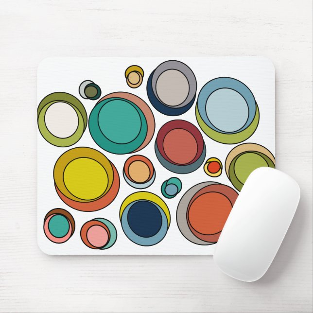 Mid-Century Modern Ovals Mouse Pad (With Mouse)