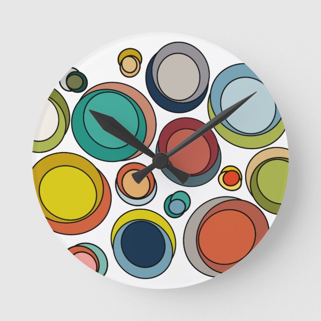 Mid-Century Modern Ovals  Round Clock (Front)