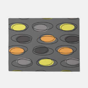 Mid Century Modern Ovals Scribbles Slate Grey Doormat
