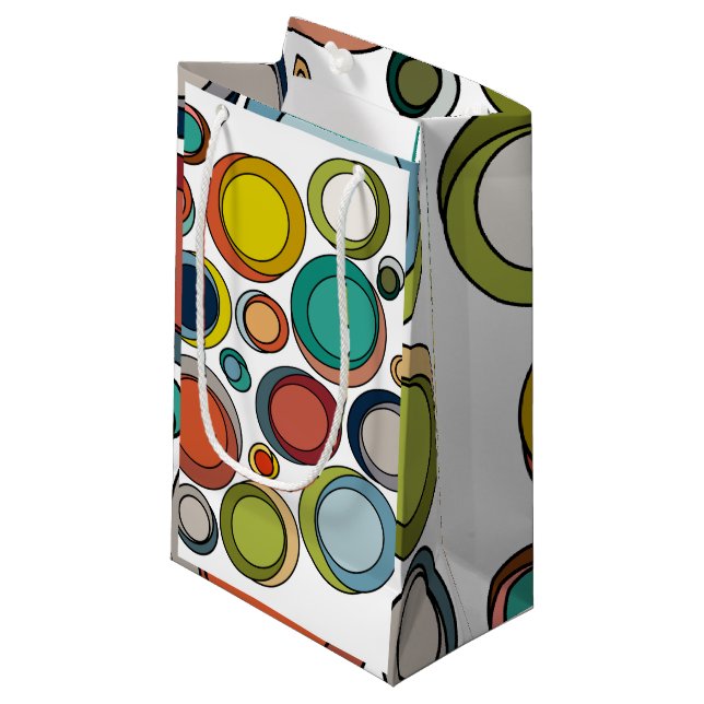 Mid-Century Modern Ovals Small Gift Bag (Front Angled)