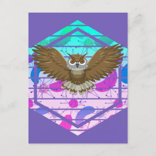 Mid Century Modern Owl Postcard