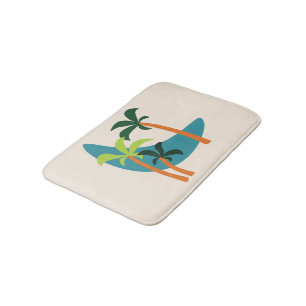 Mid Century Modern Palm Oasis Bath Mat