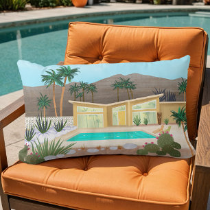 Mid Century Modern Palm Springs Pool House   Lumbar Pillow
