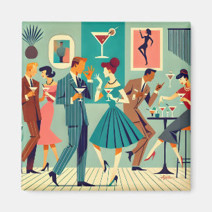 Mid Century Modern Party The Martini Dance Magnet