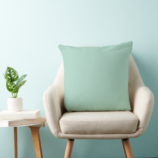 Mid Century Modern Pastel Teal Solid Throw Pillow
