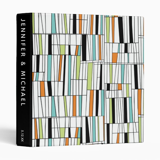 Mid Century Modern Pattern | Add Your Name Binder (Front/Spine)