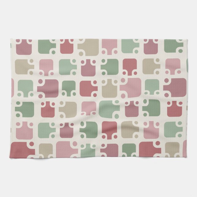 Mid Century Modern Pattern Christmas Kitchen Towel (Horizontal)