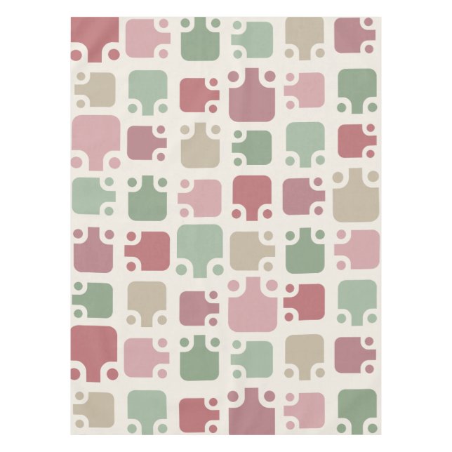 Mid Century Modern Pattern Christmas Tablecloth (Front)