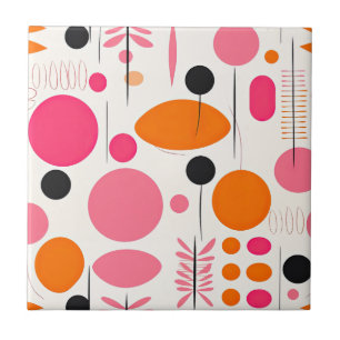Mid Century Modern Pattern Colorful Bohemian RETRO Tile