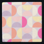 Mid Century Modern Pattern Colourful Collage Stone Coaster<br><div class="desc">Retro mid century modern pattern – abstract geometric shapes – Minimalist pattern in pastel colours – lavender,  purple,  lilac,  pink,  Orange,  yellow and white.</div>