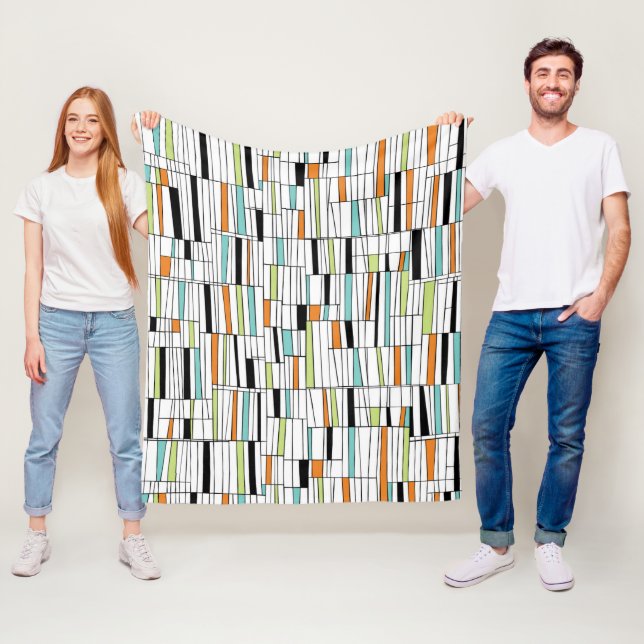 Mid Century Modern Pattern Fleece Blanket (In Situ)