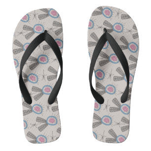 MID CENTURY MODERN Pattern Flip Flops