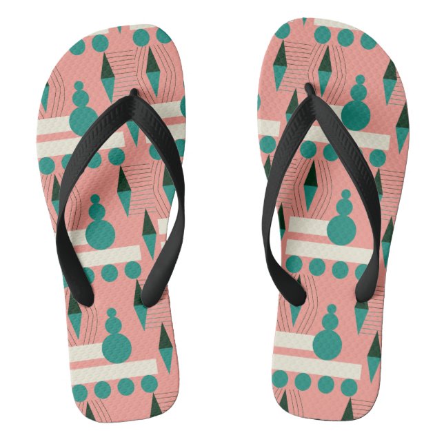 MID CENTURY MODERN Pattern Flip Flops (Footbed)