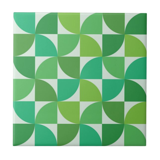  Mid Century Modern pattern  Green and teal    Tile (Front)