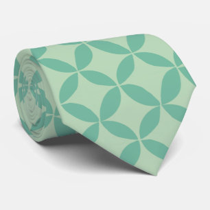 Mid Century Modern Pattern in Mint Green Art Print Tie