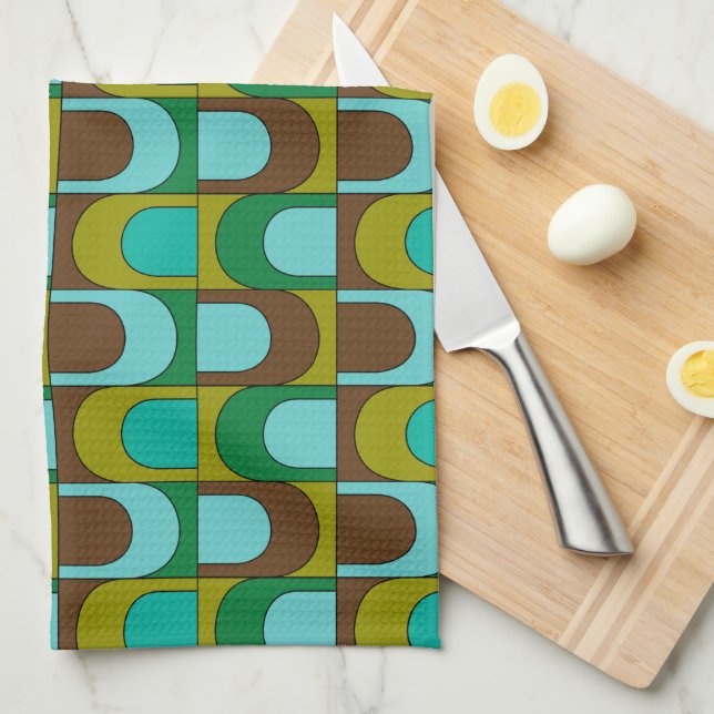 Mid Century Modern Pattern Kitchen Towel (Quarter Fold)