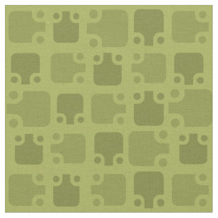 Mid Century Modern Pattern Olive Green Fabric