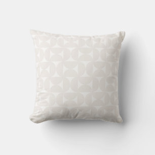 Mid Century Modern Pattern Pale Beige And White Throw Pillow
