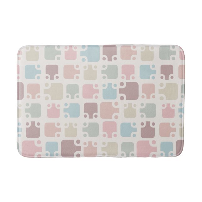 Mid Century Modern Pattern Pastel Bath Mat (Front)