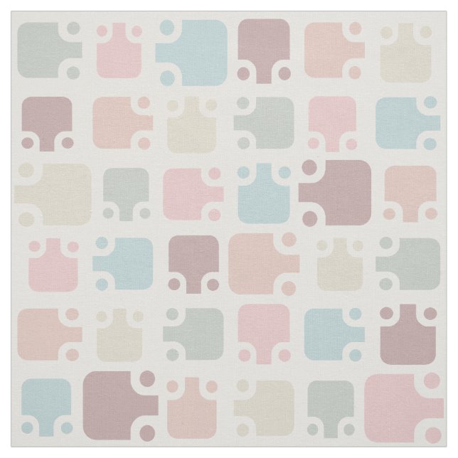 Mid Century Modern Pattern Pastel Fabric (Swatch)