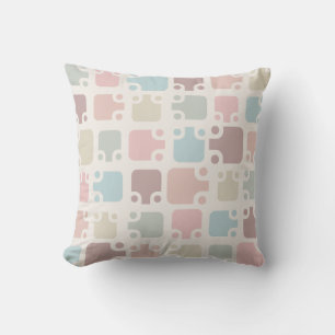 Mid Century Modern Pattern Pastel Throw Pillow