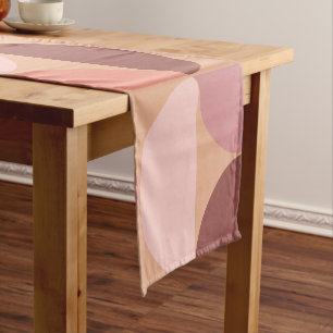 Mid Century Modern Pattern Peach Fuzz Short Table Runner