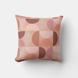 Mid Century Modern Pattern Peach Fuzz Throw Pillow