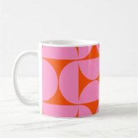 Mid Century Modern Pattern Preppy Pink And Orange