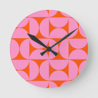 Mid Century Modern Pattern Preppy Pink And Orange